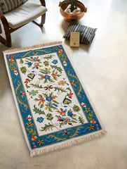 Handwoven Kilim Rug - Teal Garden