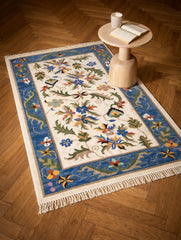 Handwoven Kilim Rug - Teal Garden
