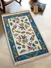 Handwoven Kilim Rug - Teal Garden