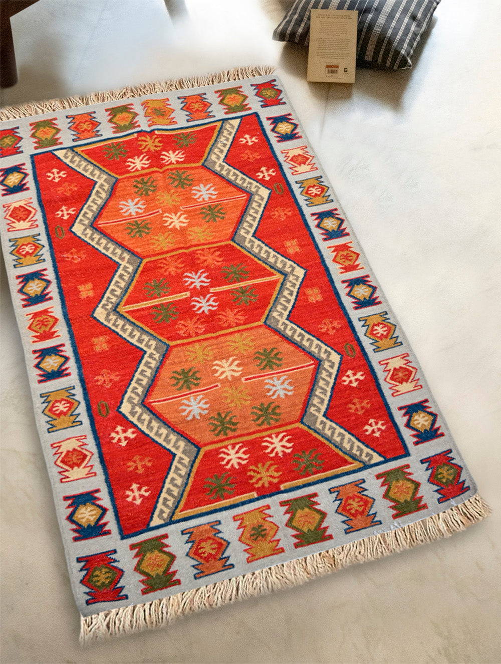 Handwoven Kilim Rug - Ember Chevron