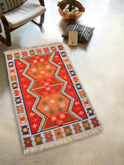 Handwoven Kilim Rug - Ember Chevron