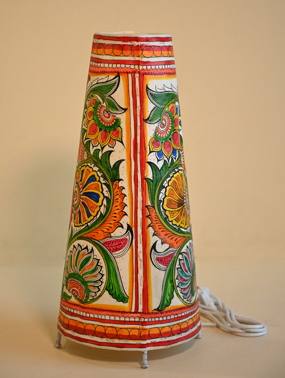 Andhra Leather Craft Lamp Shade - Vana Pushpa. Height - 17 inches