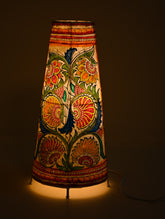 Andhra Leather Craft Lamp Shade - Blue Raga. Height - 17 inches