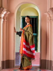 Deccan Elegance. Maharashtrian Small Checks Lugadi Saree - T?raChitra