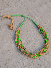 Load image into Gallery viewer, Emerald Whisper Layered Jute Necklace