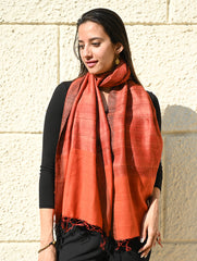 Exclusive Bhagalpur Tussar Silk Stole - Sundown Mist
