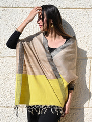 Exclusive Bhagalpur Tussar Silk Stole - Sunkissed Beige