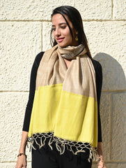 Exclusive Bhagalpur Tussar Silk Stole - Sunkissed Beige