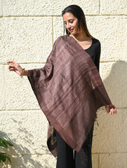 Exclusive Bhagalpur Tussar Silk Stole - Taupe Smoked