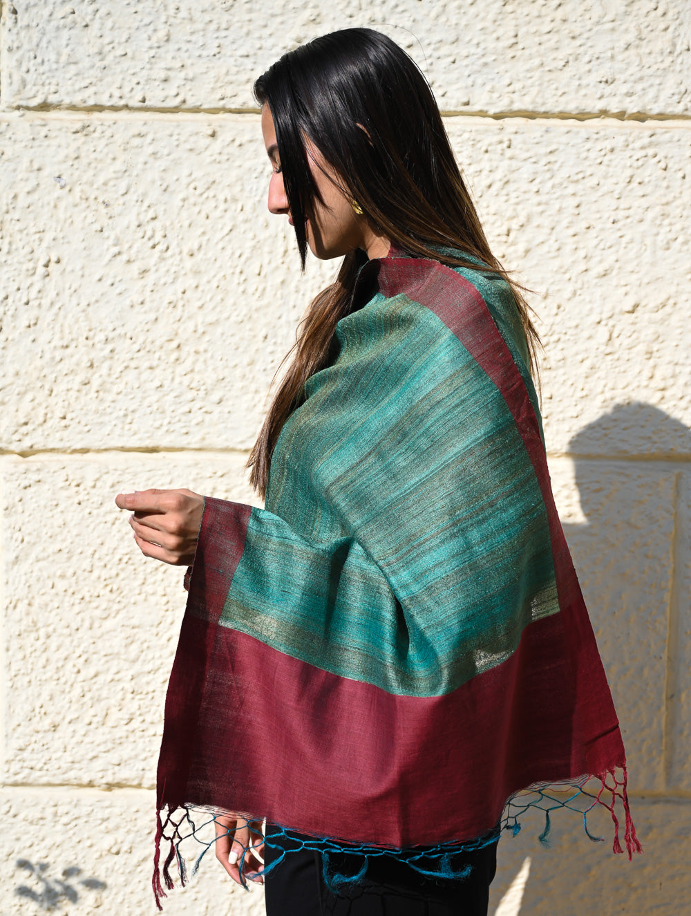 Exclusive Bhagalpur Tussar Silk Stole - Wild Forest