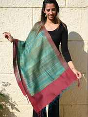 Exclusive Bhagalpur Tussar Silk Stole - Wild Forest