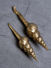 Exclusive Brass Bowl Curios / Paper Weights - Slim Conch Shells (Set of 2)