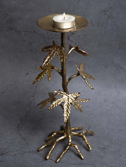 Exclusive Brass Candle Stand - Leaves