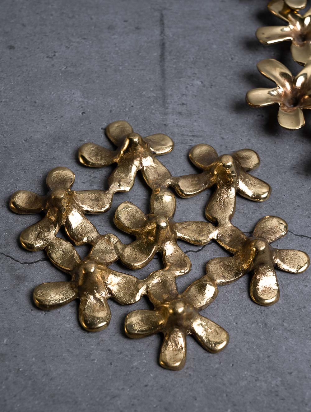 Exclusive Brass Coasters - Champa Flowers (Set of 4 )
