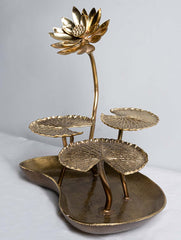 Exclusive Brass Curio - Waterlily Garden (Large)