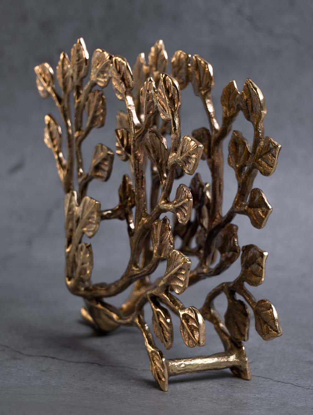 Exclusive Brass Napkin Holder - Leaves