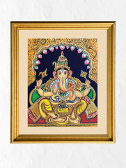 Exclusive Ganjifa Art Framed Painting - Ganesha