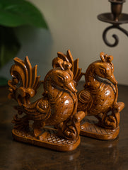 Exclusive Karnataka Wood Carving Curios - Hansa (2 Pc Set)