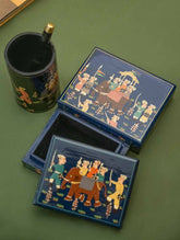 Exclusive, Fine Kashmiri Art Desk Set - Blue Expedition (Set of 3)