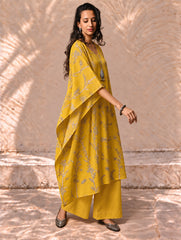 Exclusive, Authentic Kalamkari Silk Viscose Blend Kaftan Kurta Set - Bamboo Stems (2 pc set)