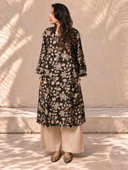 Exclusive, Authentic Kalamkari Silk Viscose Blend Loose Fit Kurta Set - Peacocks (2 pc set)