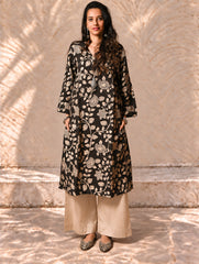 Exclusive, Authentic Kalamkari Silk Viscose Blend Loose Fit Kurta Set - Peacocks (2 pc set)