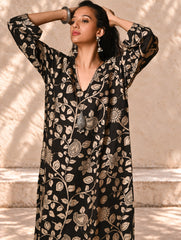 Exclusive, Authentic Kalamkari Silk Viscose Blend Loose Fit Kurta Set - Peacocks (2 pc set)