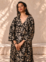Exclusive, Authentic Kalamkari Silk Viscose Blend Loose Fit Kurta Set - Peacocks (2 pc set)