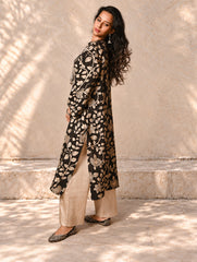 Exclusive, Authentic Kalamkari Silk Viscose Blend Loose Fit Kurta Set - Peacocks (2 pc set)