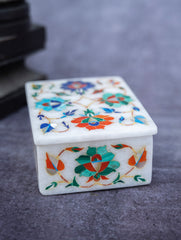 Floral Tapestry Marble Inlay Box