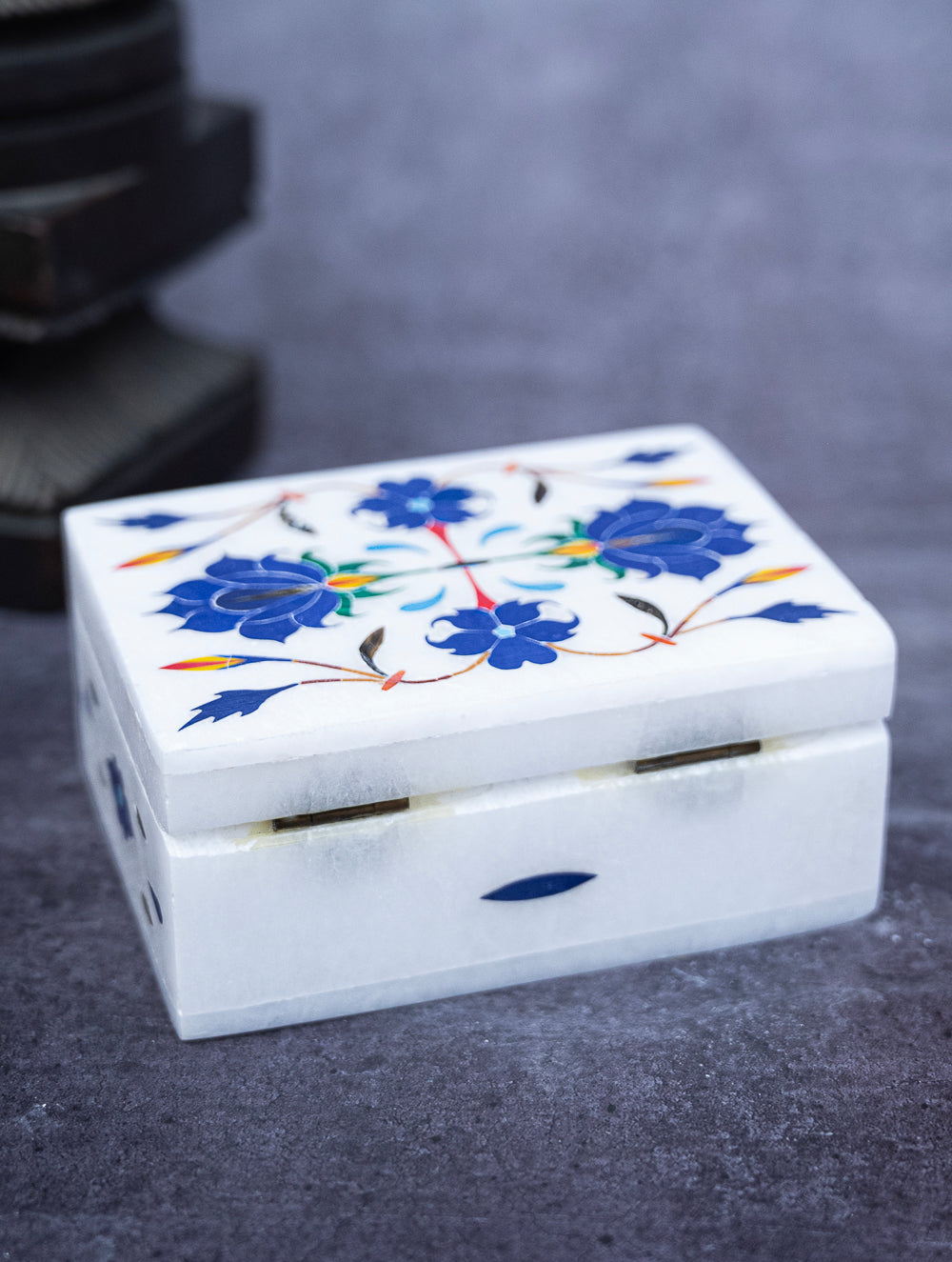 Floral Tapestry Marble Inlay Box