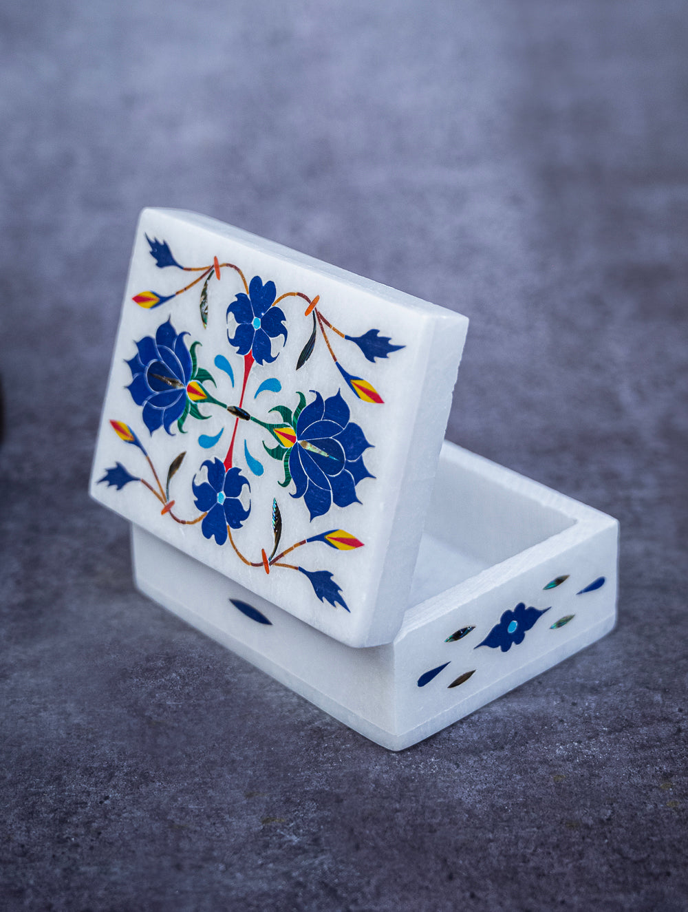 Floral Tapestry Marble Inlay Box