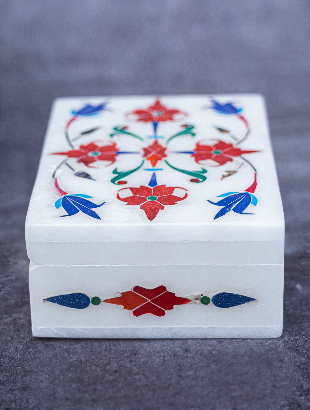 Floral Tapestry Marble Inlay Box