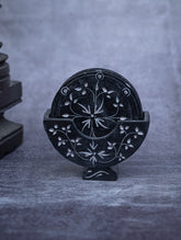 Floral Tapestry Marble Inlay Coasters