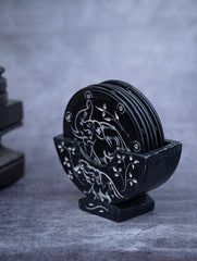 Floral Tapestry Marble Inlay Coasters