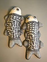 Handcrafted Madhubani Art Papier Mache Wall Accents - Piscine Pair (Set of Two)