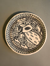 Hand Rendered Madhubani Papier Mache Wall Plate - Peacock Foliage