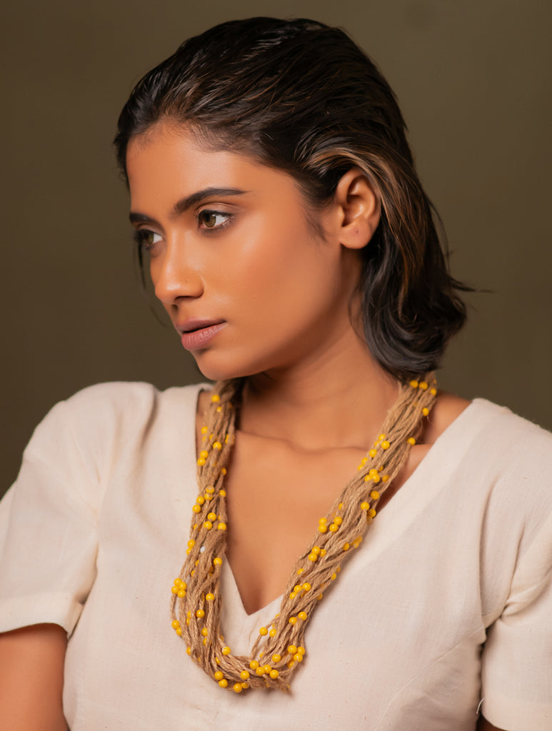 Golden Meadow Layered Jute Necklace