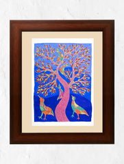 Gond Art Painting - Birds & The Tree of Life (Large, 30"x 36")