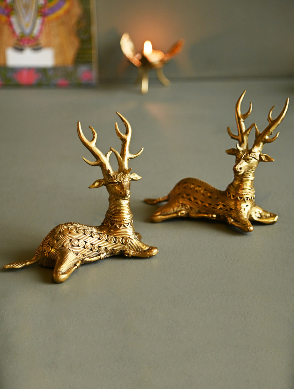 The India Craft House Heritage Gift Hamper - Dhokra Deer (Set of 2)