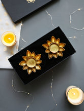 The India Craft House Heritage Gift Hamper - Brass Lotus (Set of 2)