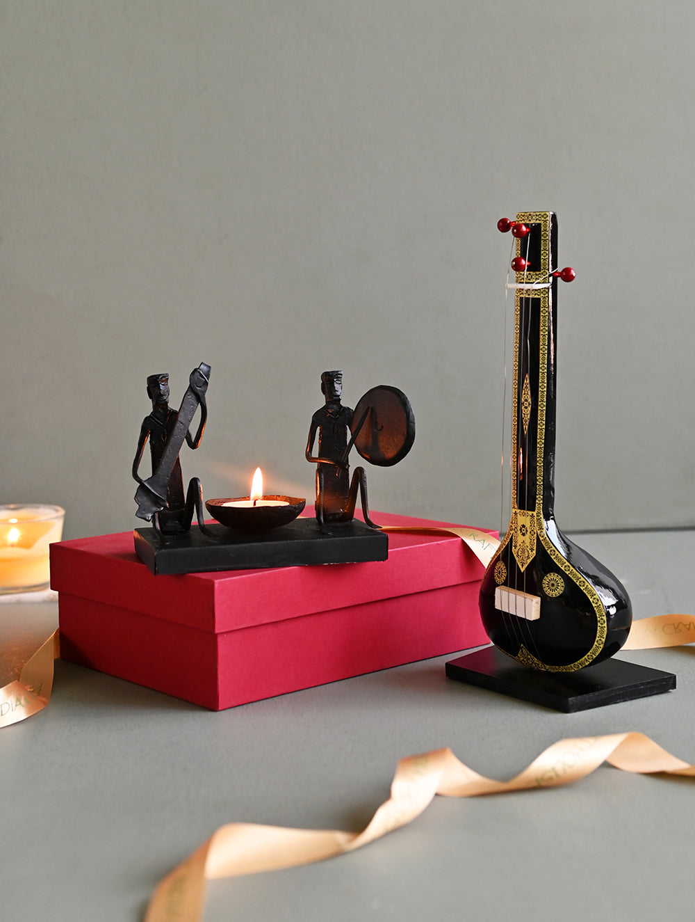 The India Craft House Heritage Gift Hamper - Music in Metal & Wood