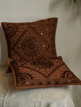 Hand Embroidered Mirror Work Cushion Covers (Set of 2)