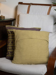Hand Woven Kashida Pattu Cushion Covers - Purple Lime (Set of 2)