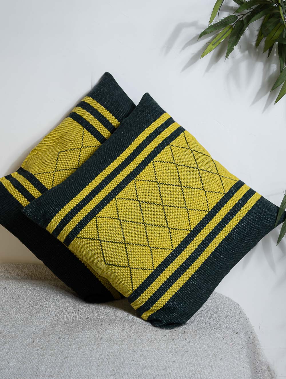 Hand Woven Thick Cotton Cushion Covers (Set of 2)