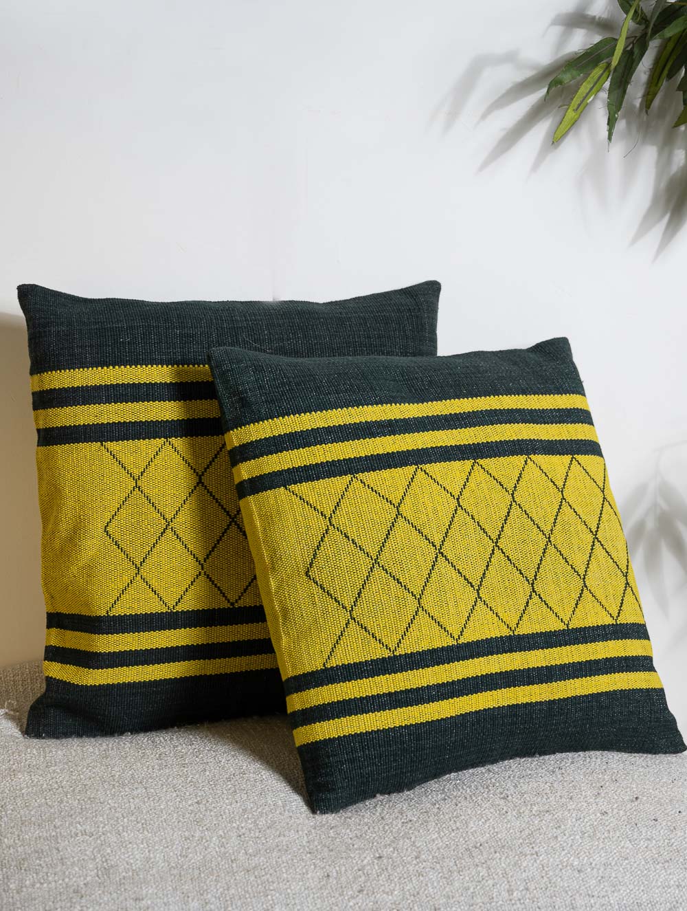 Hand Woven Thick Cotton Cushion Covers (Set of 2)