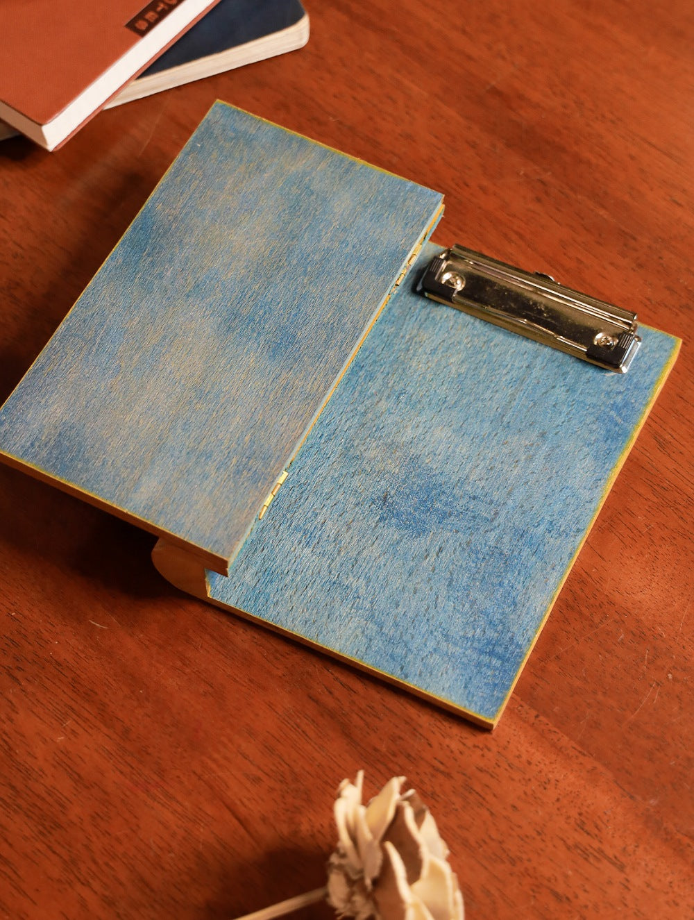 Handcrafted Wooden Engraved Paper Holder - Yellow