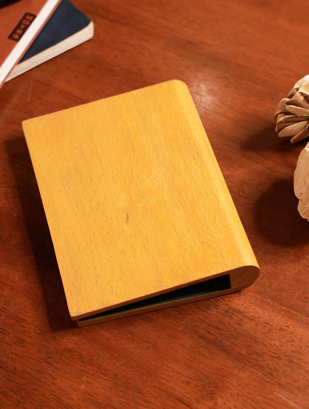 Handcrafted Wooden Engraved Paper Holder - Yellow