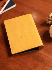 Handcrafted Wooden Engraved Paper Holder - Yellow