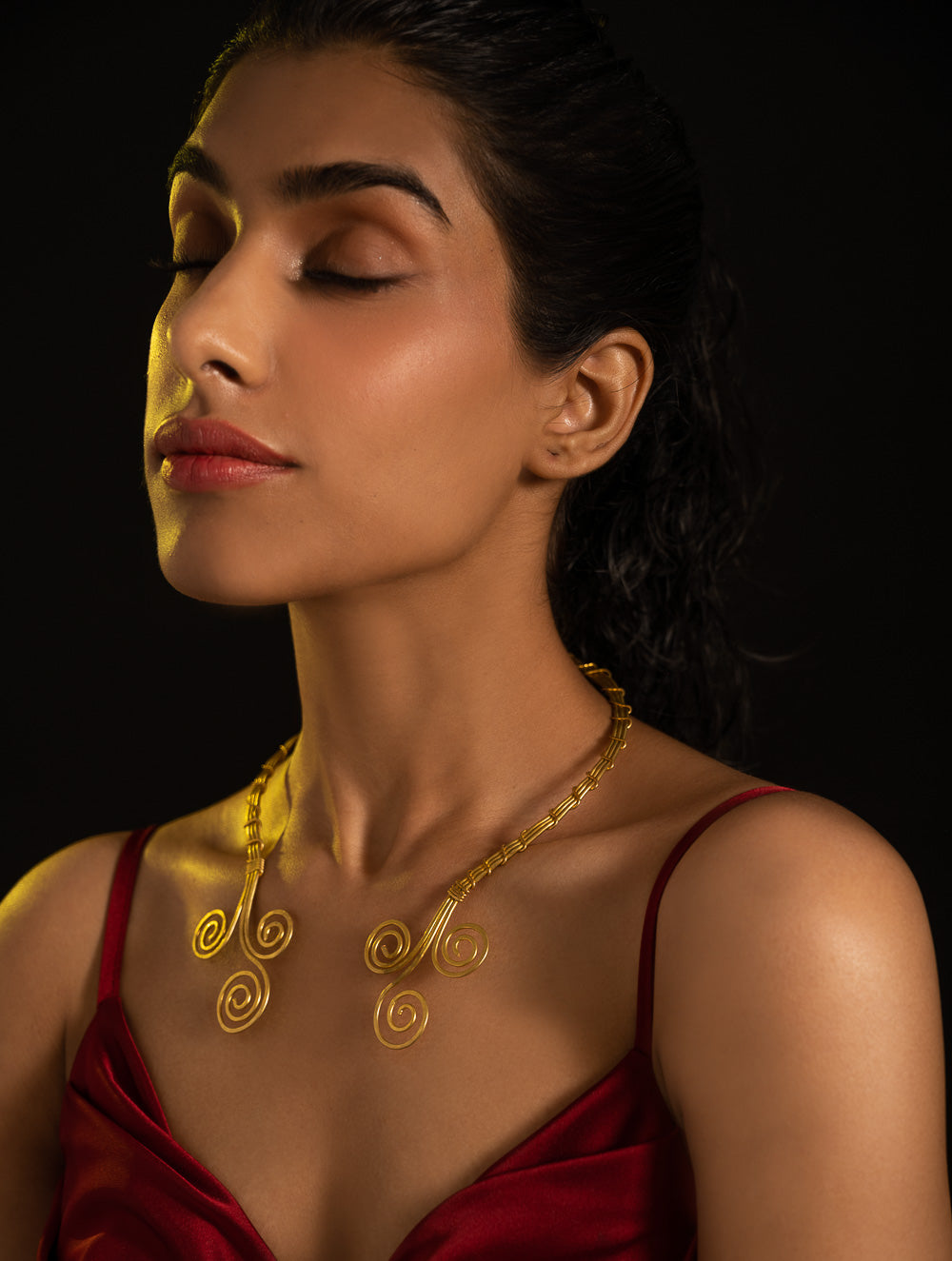 Handcrafted Brass Neckpiece - Vrittamala